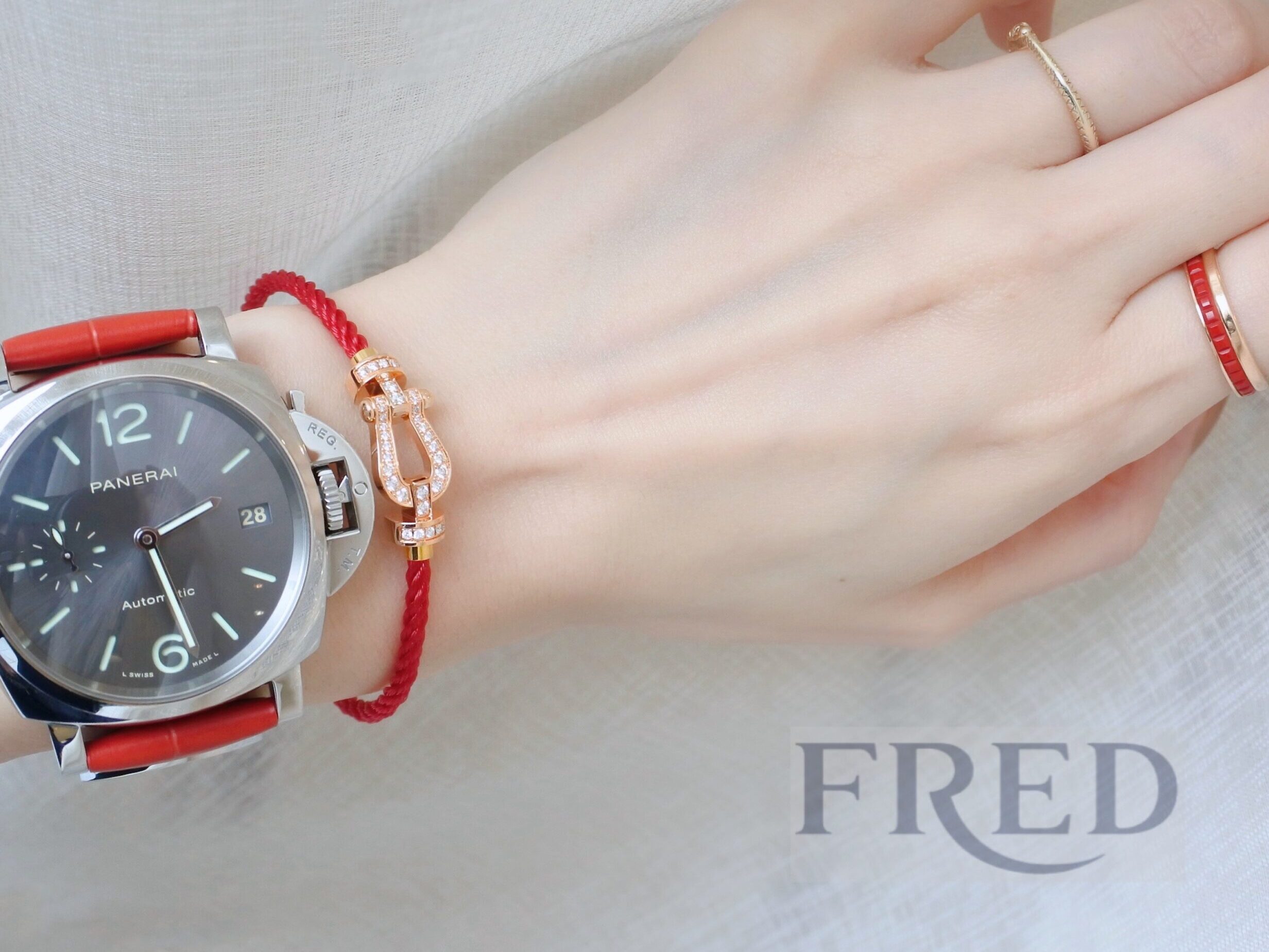 FRED　赤レザー　ブレスレット FRED】フレッド 夏に向けて手元にジュエリーを【安心堂浜松店】 - 浜松