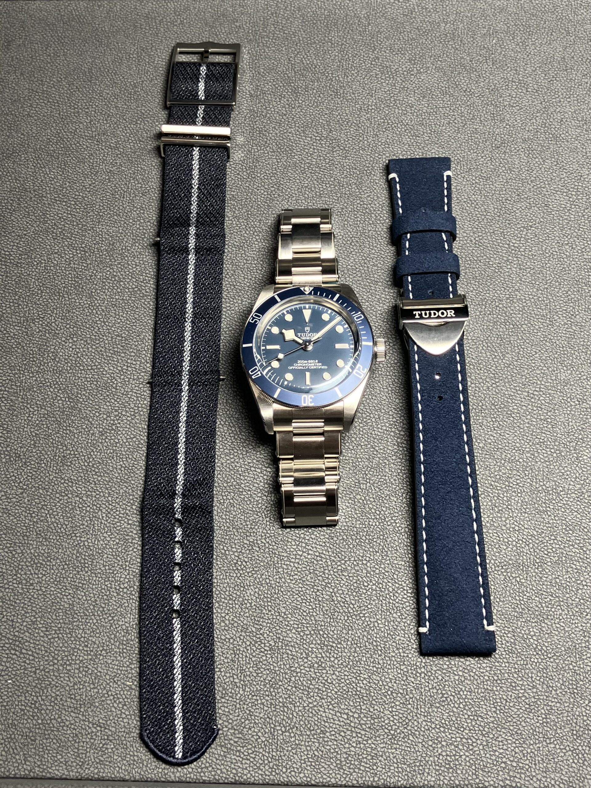 TUDOR チューダー 純正ベルト BB58用 ブルー“ソフトタッチ”ストラップ TUDOR】チューダー 付け替えを楽しむ ブラックベイ 58 79030B